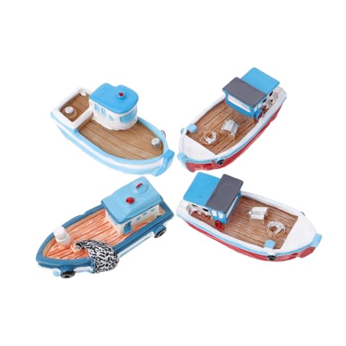 GALPADA 4Stücke Fischerboot Dekoration Aus Harz Für DIY Landschaftsdesign Mediterrane Stil Als Für Bootsverzierungen von GALPADA