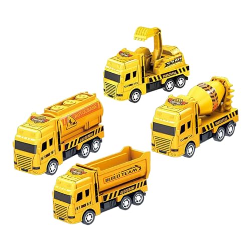 GALPADA 4Stücke LKW BAU LKW mit Rückziehmechanismus Geburtstagsgeschenk für Kleinkinder Fördert Kreatives und Soziale Interaktion Unterwegs von GALPADA