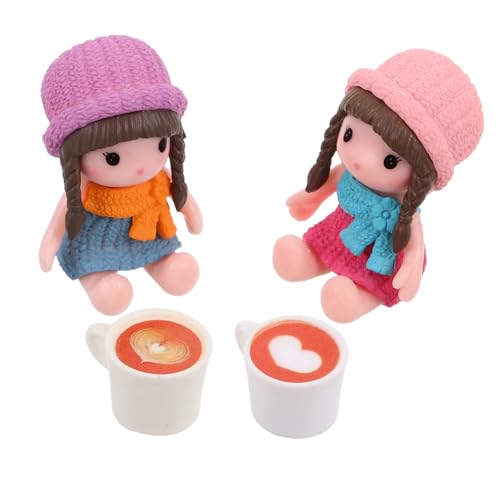 GALPADA 4Stücke Mini Kaffeetassen für Puppenhäuser Detailreiche Puppenhaus Zubehörteile Küchenaccessoires für Kreative und Dekorationsideen von GALPADA