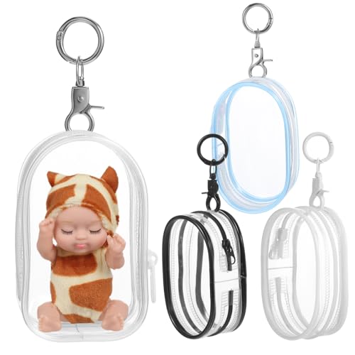 GALPADA 4Stücke Transparente Figuren Display Taschen Mit Schlüsselanhänger Kleine Puppenaufbewahrung Langlebige Und Leicht Zu Reinigende Taschen Für Sammlerstücke von GALPADA