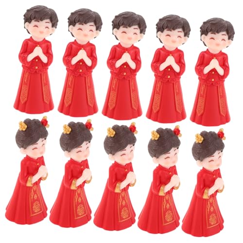 GALPADA 5 Paare Chinesische Hochzeitsfiguren Mini Braut Bräutigam Figuren in Traditioneller Tracht Micro Landscape DIY Dekoration Rote Hochzeitstorte Deko für Festliche Anlässe GALPADA 5 Paare Chinesische Hochzeitsfiguren Mini Braut Bräutigam Figuren in Traditioneller Tracht Micro Landscape DIY Dekoration Rote Hochzeitstorte Deko für Festliche Anlässe von GALPADA