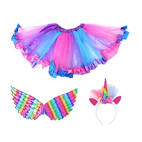 GALPADA 5 Sätze Ballettröckchen mehrlagiger Tüllrock in Regenbogenfarben Formelle Kleidung für Kinder Kleider Mädchen-Outfits Kostümanzug für Kinder Party-Kid, das Kostüm aufführt Cosplay von GALPADA