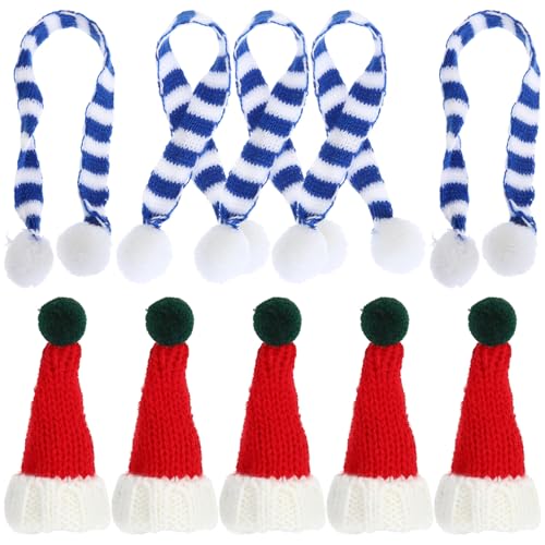 GALPADA 5 Sätze Mini Weihnachtsmützen und Strickschals mit Bommel aus Weicher Wolle Festliche Flaschendeko und DIY Weihnachtsbaum Schmuck für Party und Geschenkverpackung GALPADA 5 Sätze Mini Weihnachtsmützen und Strickschals mit Bommel aus Weicher Wolle Festliche Flaschendeko und DIY Weihnachtsbaum Schmuck für Party und Geschenkverpackung von GALPADA