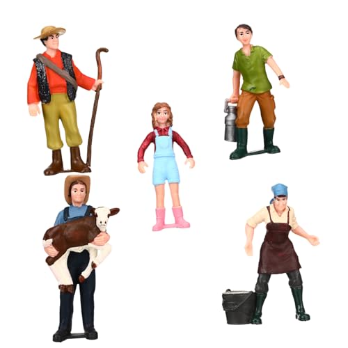 GALPADA 5 Stück Bauernhof Charakter Modell Mini Bauernhof Figuren Bauern Figuren Bauern Miniatur Menschen Bauern Modell Miniaturen Figuren Menschen Maßstab Figuren Charaktere von GALPADA