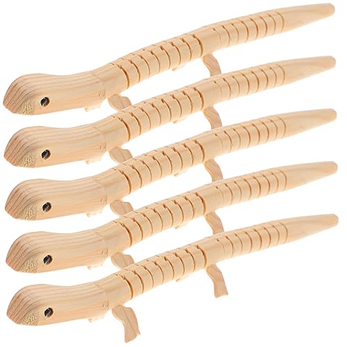 GALPADA 5 Stück Holz Eidechsen Realistische Party Lebendiges Sensorisches Natürliches Kleines Kinderspielzeug Kinderspielzeug Simulation Von Eidechsen Geckos von GALPADA