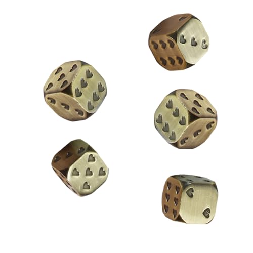GALPADA 5 Stück Metall Würfel mit Herzmuster Seitige Tischspiel Würfel Runde Ecken für Brettspiele und Unterhaltungsaktivitäten Antikbronzefarben GALPADA 5 Stück Metall Würfel mit Herzmuster Seitige Tischspiel Würfel Runde Ecken für Brettspiele und Unterhaltungsaktivitäten Antikbronzefarben von GALPADA