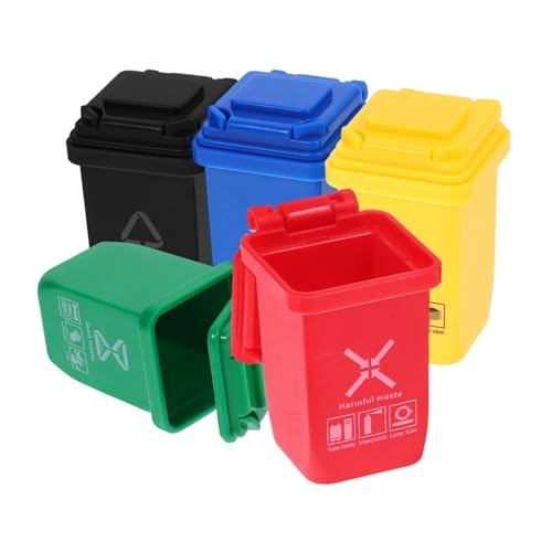 GALPADA 5 Stück Mini Mülleimer Kücheneimer Mülleimer Mülleimer Brauner Mülleimer Puppenhaus Mülleimer Mülleimer Mülleimer Müllrecycling Behälter Mülleimer Klein Mit Winzigem von GALPADA