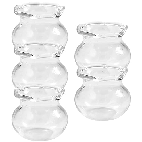 GALPADA 5 Stück Miniaturglas Fischbecken Teiliges DIY Zubehör für Puppenhaus Dekoration Transparente Mini Aquarien für Kreative Szenen und Spielideen für Sammler von GALPADA