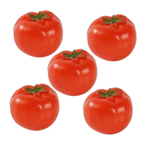GALPADA 5 Stück Miniaturisierte Künstliche Tomaten aus PVC Realistische Dekoration für Puppenhäuser Lehrmittel und Tischaccessoires Lebensnahe Simulierte Früchte für Partys und Fotografie von GALPADA