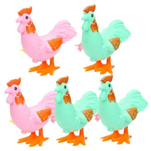 GALPADA 5 Stück Teiliges Aufziehspielzeug mit Niedlichem Hahn Langlebiges Kunststoffmaterial Fördert Koordination und Fantasie als Kinderparty Geschenk und Lernspielzeug Zufällige Farbe von GALPADA