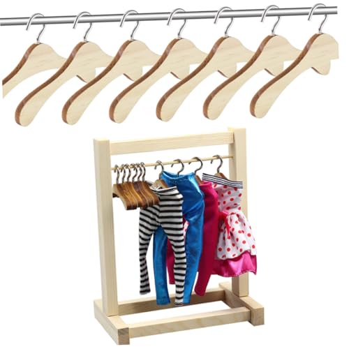 GALPADA 5 Stück Teiliges Holz Kleiderbügel für Puppen Langlebige Holzmaterialien Praktische Puppenkleiderhalter Naturfarbene Garderobe für Puppenzubehör und Geschenkideen GALPADA 5 Stück Teiliges Holz Kleiderbügel für Puppen Langlebige Holzmaterialien Praktische Puppenkleiderhalter Naturfarbene Garderobe für Puppenzubehör und Geschenkideen von GALPADA