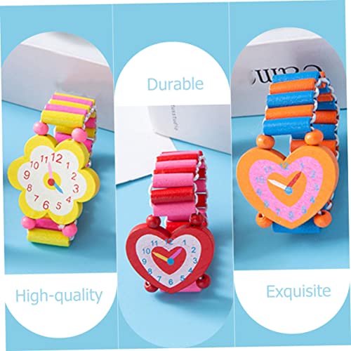 GALPADA 5 Stück Teiliges Holzarmbanduhr Lernspielzeug Cartoon Design Pädagogisch Interaktiv Bunt für Jungen Mädchen Geschenk und Frühe Bildung Zufällige Farbe Zufällige Farbe von GALPADA