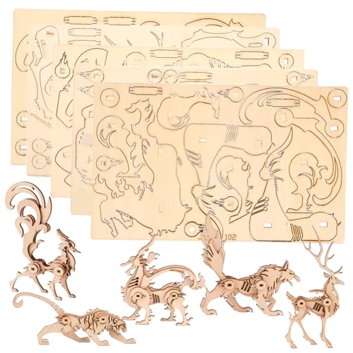 GALPADA 5 Stück Teiliges Holzpuzzle Tiere Puzzle DIY Steckspielzeug für Fördert Konzentration Kreativität und Hand Auge Koordination Langlebig für Jungen und Mädchen GALPADA 5 Stück Teiliges Holzpuzzle Tiere Puzzle DIY Steckspielzeug für Fördert Konzentration Kreativität und Hand Auge Koordination Langlebig für Jungen und Mädchen von GALPADA