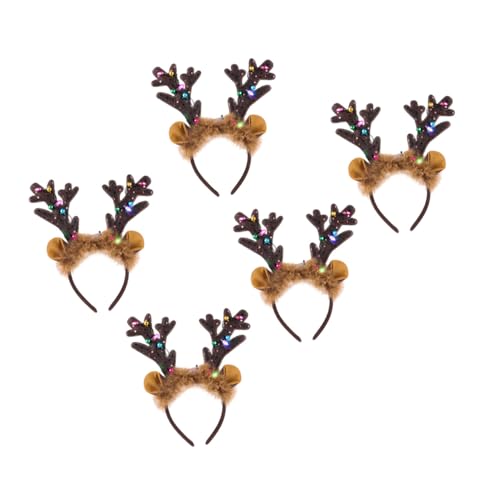 GALPADA 5 Stück Teiliges LED Geweih Haarband Leuchtender Haarschmuck für Mädchen Sicherer Hochwertiger Weihnachtskopfschmuck für Party Cosplay und Geburtstagsfeiern Handgefertigt und GALPADA 5 Stück Teiliges LED Geweih Haarband Leuchtender Haarschmuck für Mädchen Sicherer Hochwertiger Weihnachtskopfschmuck für Party Cosplay und Geburtstagsfeiern Handgefertigt und von GALPADA