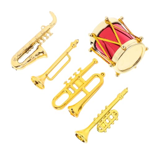 GALPADA 5 Stück Teiliges Miniatur Musikinstrumenten Realistische Mini Saxophon Trompete Schlagzeug Bläser Dekorative Puppenhaus Deko als Fotografie Requisite und Miniatur Haus GALPADA 5 Stück Teiliges Miniatur Musikinstrumenten Realistische Mini Saxophon Trompete Schlagzeug Bläser Dekorative Puppenhaus Deko als Fotografie Requisite und Miniatur Haus von GALPADA