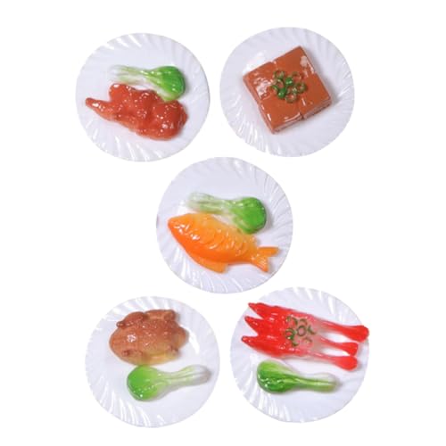 GALPADA 5 Stück Teiliges Realistische Chinesische Fake Food Modelle Lebensechte Miniatur Dekoration für Puppenhausküche Fotografie Requisiten und Kinderspielzeug Detailgetreue Nachbildung von GALPADA