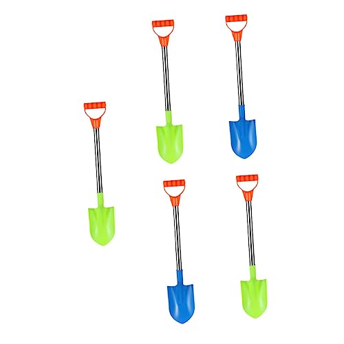 GALPADA 5 Stück Teiliges Sandspielzeug mit Ergonomischem Holzgriff Robuste Sandschaufeln für Strand Garten und Schnee Vielseitig zum Graben und Farblich Sortiert als Zufällige Farbe von GALPADA
