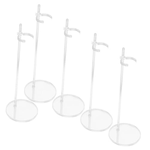 GALPADA 5 Stück Teiliges Transparentes Verstellbar für Actionfiguren und Puppen Stabiler Doll Support mit Flachem Boden für Sicheres Display Tisch und Regal von GALPADA