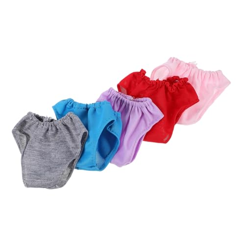 GALPADA 5 Stück Teiliges Wiederverwendbare Puppenunterhosen aus Leichtem mit Elastischem Bunte Doll Panties für Puppen für Puppenkleiderschrank und Anziehspiele von GALPADA