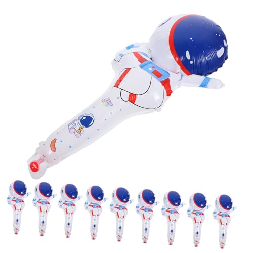 GALPADA 50 Stück Astronaut Handheld Aufblasbare Ballons Aluminiumfolie Party Deko Kindergeburtstag Fotorequisite Raumfahrt Thema von GALPADA