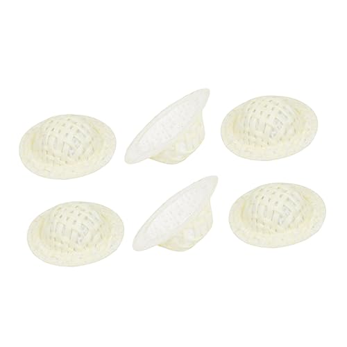 GALPADA 50 Stück Mini Papierstoff Hüte Breiter Rand DIY Puppenhut Bastelset für Puppen Bären und Partydekoration Leicht zu Gestalten Vielseitiges Zubehör für DIY Bastelliebhaber von GALPADA