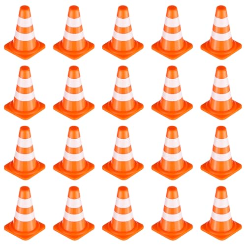 GALPADA 50 Stück Miniatur-Verkehrsschilder Straßenschilder Mini- Miniatur-Verkehrsszene Straßensperre für Kinder Orange von GALPADA