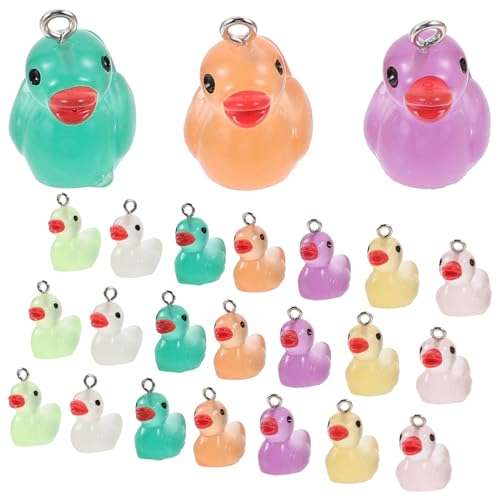 GALPADA 50 Stück Teiliges Mini Resin Figuren Miniatur Enten Deko Cartoon Nachtleuchtend Handgefertigt für DIY Micro Landschaft Aquarium Dekoration von GALPADA