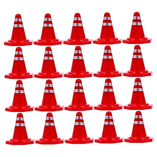 GALPADA 50 Stück Verkehrszeichen Klein Für Training Mini Baukegel Verkehrs Minikegel Große Party Gelb Mini Verkehrskegel Miniatur Verkehrskegel Sand Kunststoff Rot von GALPADA