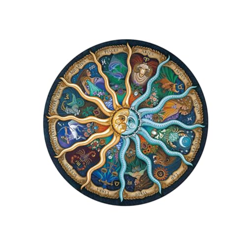 GALPADA 500 Stück Rundes Teiliges Puzzle aus Papier für Erwachsene Farbenfrohes Motiv Präzise Geschnittenes Jigsaw Puzzle Langlebig für Kreative Freizeitgestaltung von GALPADA