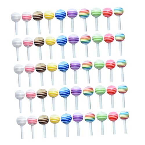 GALPADA 50Stücke Modelle Lollipops für Puppenhaus Dekorationen Realistisches Aussehen für DIY und Mini Süßigkeiten Zubehör von GALPADA