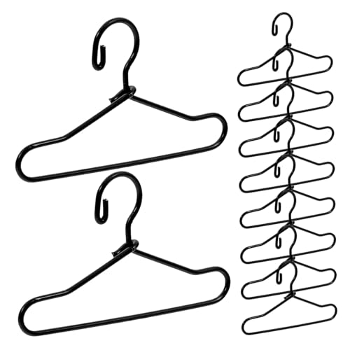 GALPADA 55 Stück Teiliges Mini Puppenkleiderbügel aus Metall Kleine Schwarze Kleiderbügel für Puppenschrank Schonend für Puppenkleidung zur Übersichtlichen Aufbewahrung und Dekoration von GALPADA