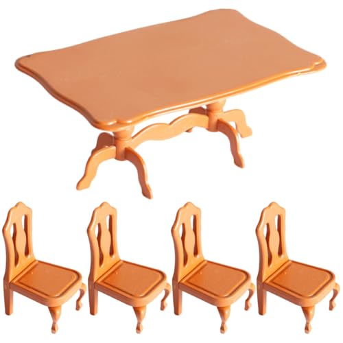 GALPADA 5Stücke Miniaturmöbel Set Teiliges Puppenhaus Und Stühle Set Realistische Mini Möbel Für Schlafzimmer Und Mikroszenendekoration Für DIY Kunsthandwerk Und von GALPADA