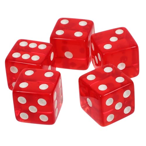 GALPADA 5Stücke Seitige Spielwürfel Transparente Würfel Requisiten für Brettspiele für Partys und Spieleabende Dekorativ und Unterhaltsam von GALPADA