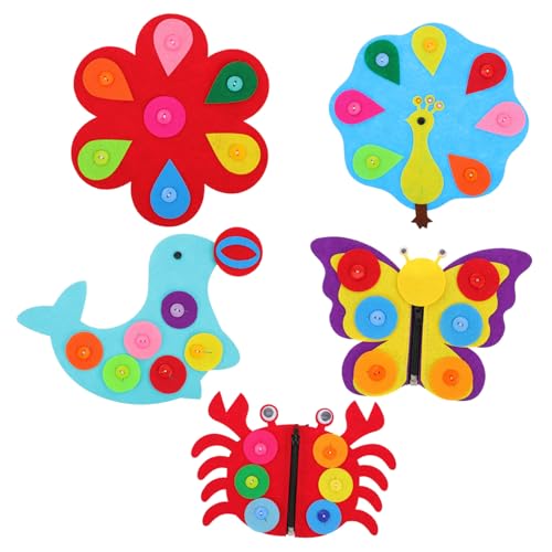 GALPADA 5Stücke Teiliges Vliesstoff Knopfspielzeug für Pädagogisches Montessori für Kleinkinder Fördert Hand Augen Koordination und Intelligenzentwicklung für Kreative GALPADA 5Stücke Teiliges Vliesstoff Knopfspielzeug für Pädagogisches Montessori für Kleinkinder Fördert Hand Augen Koordination und Intelligenzentwicklung für Kreative von GALPADA