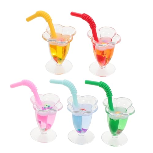 GALPADA 5pcs Mini House Getränke Modell Kreatives Harz Miniaturgetränk Cup -Modelle Für Dollhouse Kitchen Accessoires Für DIY Decoration Photography Requisiten Und Sammeldisplay von GALPADA