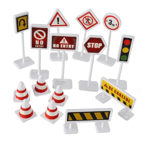 GALPADA 6 Sätze Teiliges Verkehrszeichen Straßensperren und Verkehrshütchen für Kindergarten Verkehrserziehung und Kreatives Rollenspiel von GALPADA