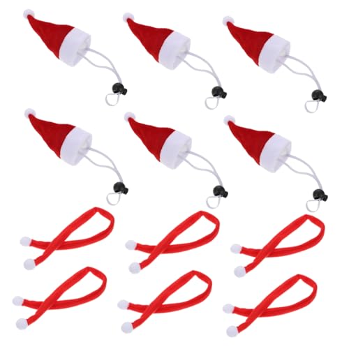 GALPADA 6 Sätze Weihnachts-haustiermütze und Elastischer Hühnchen-schal Kleine Rote Cosplay-haube mit Weichem Atmungsaktivem Material für Weihnachtsfeiern und Tierfotografie GALPADA 6 Sätze Weihnachts-haustiermütze und Elastischer Hühnchen-schal Kleine Rote Cosplay-haube mit Weichem Atmungsaktivem Material für Weihnachtsfeiern und Tierfotografie von GALPADA