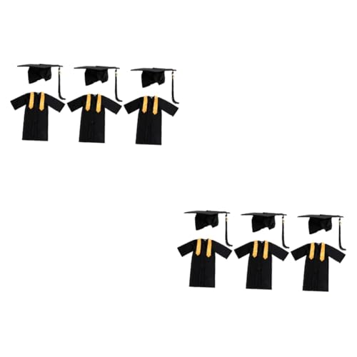 GALPADA 6 Stück 1 Abschlusskleid für Männer schwarze Abendkleider Männergeschenk abschlussfeier graduation cap Abendkleider für Frauen formell formelle Kleidung Abschlusskleid und Quaste von GALPADA