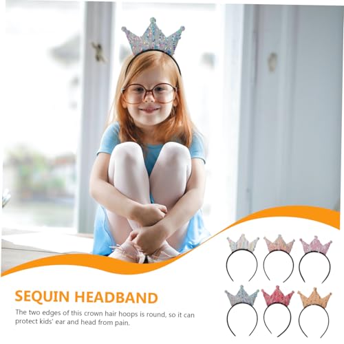 GALPADA 6 Stück Haarband mit Pailletten Krone Geburtstags Haarreif für Mädchen Buntes Stirnband mit Glitzerndem Stoff Leichte Kinderhaarschmuck für Geburtstag Party und Fotoshootings GALPADA 6 Stück Haarband mit Pailletten Krone Geburtstags Haarreif für Mädchen Buntes Stirnband mit Glitzerndem Stoff Leichte Kinderhaarschmuck für Geburtstag Party und Fotoshootings von GALPADA
