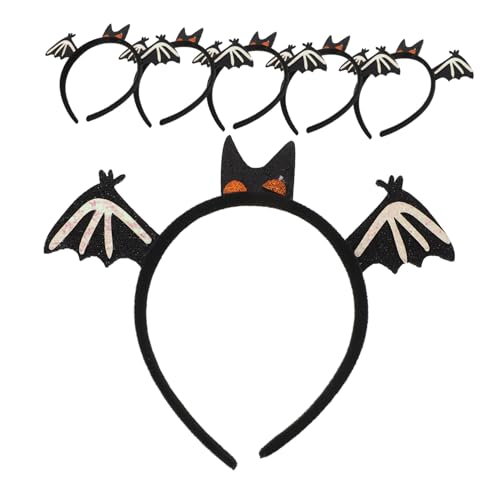 GALPADA 6 Stück Halloween Haarreifen mit Glitzer Bat Design Leichte Kostüm Haaraccessoires mit Fledermausflügeln für Party Fotoshooting und Festliche Anlässe von GALPADA
