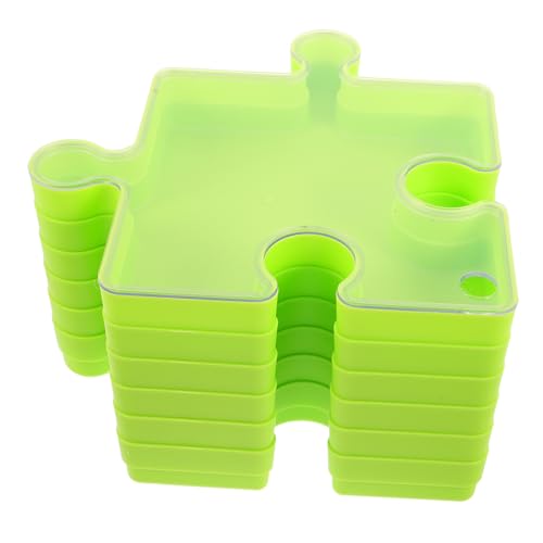 GALPADA 6 Stück Kinderrätselspeicherbox Puzzle-Tabletts zum Sortieren Puzzle-Aufbewahrungstablett Perlen Tabletts Plastik Grün von GALPADA
