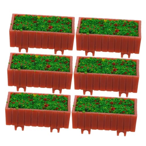 GALPADA 6 Stück Maßstab Mini Fensterbox mit Künstlichen Blumen Kreative Landschaftsdekoration für Modelllandschaften DIY Mikro Garten Hellbraun GALPADA 6 Stück Maßstab Mini Fensterbox mit Künstlichen Blumen Kreative Landschaftsdekoration für Modelllandschaften DIY Mikro Garten Hellbraun von GALPADA
