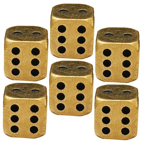 GALPADA 6 Stück Messingwürfel Für Erwachsene Spielwürfel Dekoration Seitige Würfel Kinderwürfel Für Männer Kleine Würfel Requisite Party GALPADA 6 Stück Messingwürfel Für Erwachsene Spielwürfel Dekoration Seitige Würfel Kinderwürfel Für Männer Kleine Würfel Requisite Party von GALPADA