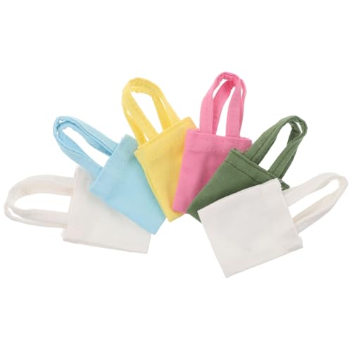 GALPADA 6 Stück Mini Canvas Schultertaschen für Puppen Realistische Leichte Handtaschen für Puppenhaus Dekoration Fotorequisiten und Sammelobjekte Vielseitig für Puppenkleidung und von GALPADA
