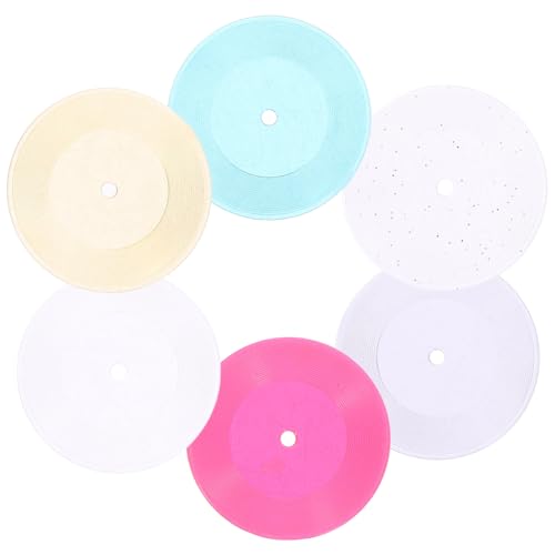 GALPADA 6 Stück Mini Schallplatten Modell Miniaturen Miniatur Bausatz Dekoration Winzige Diorama Schallplatten Puppenhaus Miniatur Schallplatten Vinyl Puppenhaus Schallplatte von GALPADA
