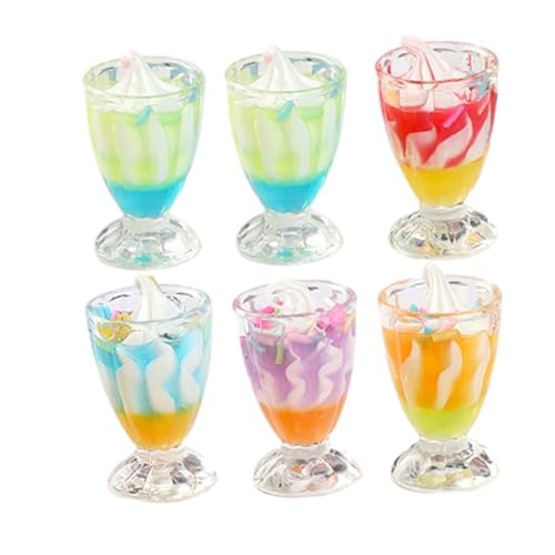 GALPADA 6 Stück Miniatur Eisbecher aus Resin Realistische Miniatur-Desserts für Puppenhaus Dekoration Farblich Gemischt Kleine Eiskunststoffbecher für DIY Bastelprojekte und GALPADA 6 Stück Miniatur Eisbecher aus Resin Realistische Miniatur-Desserts für Puppenhaus Dekoration Farblich Gemischt Kleine Eiskunststoffbecher für DIY Bastelprojekte und von GALPADA