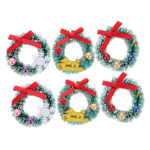 GALPADA 6 Stück Miniatur Weihnachtskranz Langlebige Puppenhaus Deko Traditionelle Mini Kränze aus Robustem Material Vielseitige Weihnachtsdekoration für Zimmer Party und Basteln GALPADA 6 Stück Miniatur Weihnachtskranz Langlebige Puppenhaus Deko Traditionelle Mini Kränze aus Robustem Material Vielseitige Weihnachtsdekoration für Zimmer Party und Basteln von GALPADA