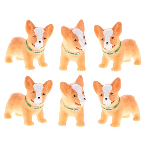 GALPADA 6 Stück Miniatur-hundefiguren Aus Kunstharz, Zubehör Für Schlüsselanhänger, Mikrolandschaft, Niedliche Tierornamente Für Puppenhaus-Dekoration, Basteln GALPADA 6 Stück Miniatur-hundefiguren Aus Kunstharz, Zubehör Für Schlüsselanhänger, Mikrolandschaft, Niedliche Tierornamente Für Puppenhaus-Dekoration, Basteln von GALPADA