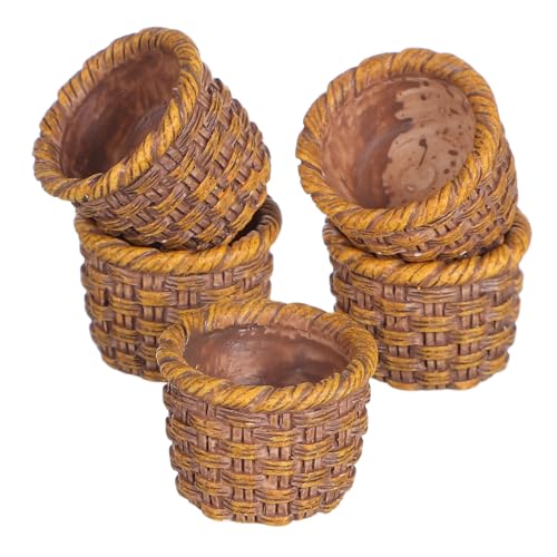 GALPADA 6 Stück Puppenhaus Vineyard Accessoires Mini-Pflanzenkorb Mini-Hauskorbverzierung Kindergarten Weidenkorb Mini Körbe für Minitorkorb Puppenhaus-Miniatur-Korb kleine Körbchen Harz GALPADA 6 Stück Puppenhaus Vineyard Accessoires Mini-Pflanzenkorb Mini-Hauskorbverzierung Kindergarten Weidenkorb Mini Körbe für Minitorkorb Puppenhaus-Miniatur-Korb kleine Körbchen Harz von GALPADA