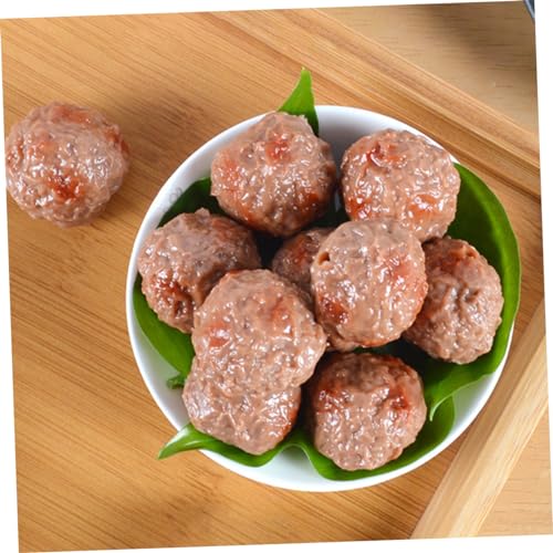 GALPADA 6 Stück Simuliertes Rindfleischballmodell künstliches Rindfleisch für realistisches Rindfleisch Simulationsfutter PVC Braun von GALPADA